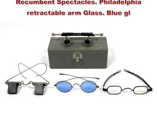 Lot 2259 4 pairs Vintage Spectacle Glasses. Recumbent Spectacles. Philadelphia retractable arm Glass. Blue gl
