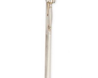 1174 Tiffany & Co.: A Sterling Silver Pen Featuring a gavel emblem, signed Tiffany & Co., USA Length: 5 1/2 in. 29.4 grams gross This lot is being offered with no reserve Estimate: $100 - $200
