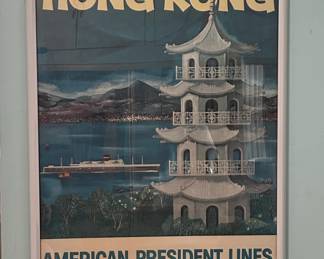 American President Lines Hong Kong Travel Poster
