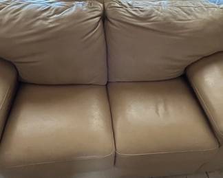 Italsofa Beige Leather Loveseat second image