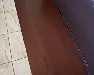 Mission Style Oak Hall Bench with Storage and Drawers third image