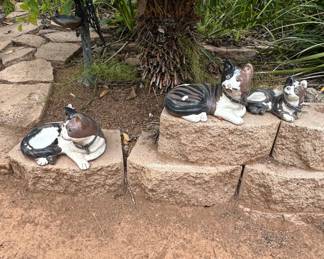 Ceramic Cat Garden Statues Set of