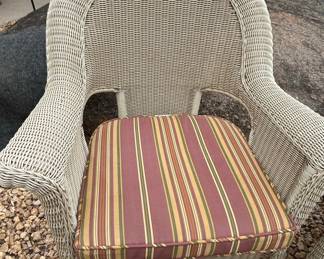 Wicker Patio Set Two Chairs and Coffee Table second image