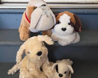 Lot # C154 - Vintage Plush Dogs Collection - Soft Stuffed Toys Dog Figures