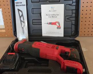 Lot # C27 - Avhrit 21V Cordless Reciprocating Saw with Various Blades and Charger Kit