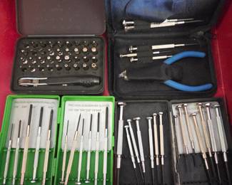 Lot # C41 Precision Screwdriver and Tool Set with Wiha Ratchet Handle and Pliers - Professional Repair Kit