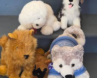 Lot # C153 - Vintage Fuzzy Friends & Champ Plush Dog Collection - Soft Stuffed Animals for Kids & Collectors
