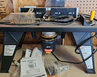 Lot # C43 - RYOBI R161 Router Table with 1/2 HP Peak Motor and Adjustable Angle Fence - Woodworking Power Tool