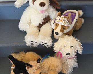 Lot # C154 - Vintage Plush Dogs Collection - Soft Stuffed Toys Dog Figures