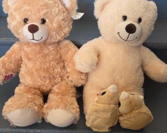 Lot # C160 - Build-A-Bear Workshop Plush Teddy Bears with Adorable Animal Slipper Feet