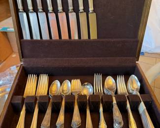 Wallace sterling silver flatware set (partial)
