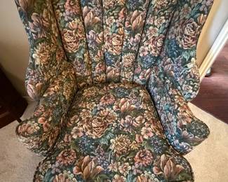 Antique Queen Anne wingback chair