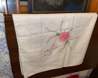 Vintage Embroidered Table Linen