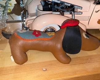 Vintage Leather Dachshund Dog Plush