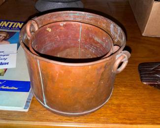 Vintage Copper Handled Pots