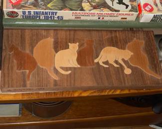 Carved Wooden Cat Wall Art
