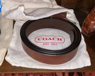 Coach Leather Belt W/ Dust Bag