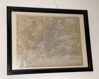 Framed Greater New York Map