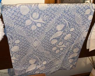 BEAUTIFUL Vintage Blue & White Blanket
