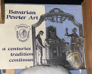 Original Bavarian Pewter Art W/ Tag & Paperwork