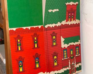 Vintage Christmas House Shaped Gift Box