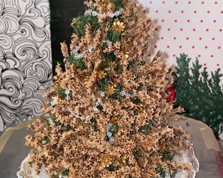 STUNNING Antique Tabletop Christmas Tree