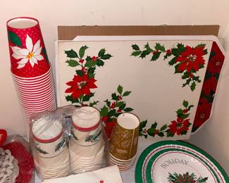 Vintage Christmas Paper Goods (Napkins, Plates, Cups, Etc.)