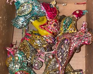 Vintage Christmas Mirrored Ornaments
