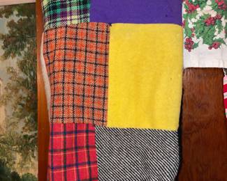 Vintage Handmade Plaid Blanket