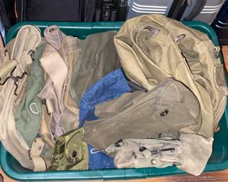Vintage Military Canvas Bags Of All Sizes