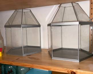 2 Clear Glass Display Cases