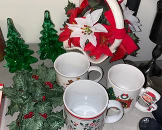 Christmas Mugs & Glass Trees