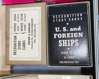 Vintage U.S. And Foreign Ships Recognition Study Cards W/ Box