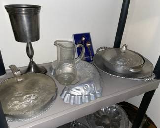 Collection Of Pewter, Tin, & Hammered Metal Wares