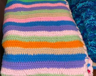 Vintage Handmade Crotched Blanket