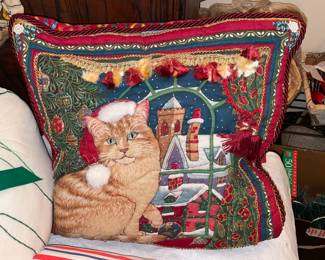 Christmas Cat Pillow