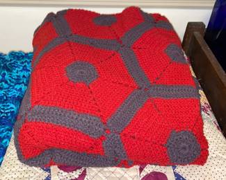 Vintage Handmade Crotched Blanket