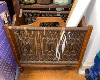 FABULOUS Vintage Macrame Magazine Rack