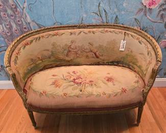Needlepoint settee 