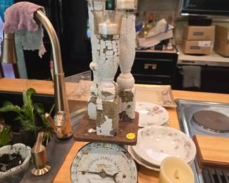 Upcycled art candle holder 