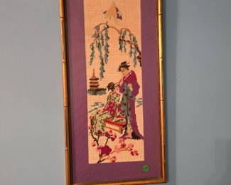 Needle point asian art