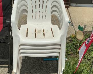 White Plastic Stacking Patio Chairs