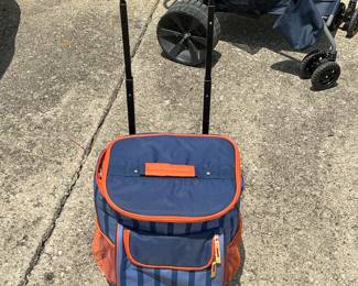 Striped Rolling Cooler Bag