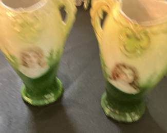 Pair of Vintage Ceramic Pitcher and Wash Basin Sets