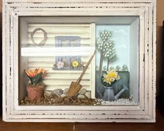 Vintage Garden Diorama Shadow Box