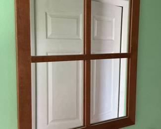 Wooden Window Pane Mirror