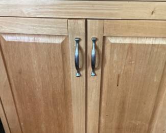 HOMESTYLES Natural Wood Kitchen Cart with Breakfast Bar