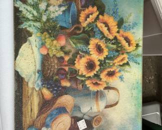 Floral Still Life Glass Cutting Board