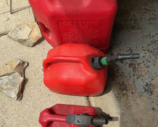 Assorted Plastic Gasoline Cans
