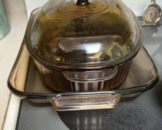 CorningWare Visions Amber Casserole Dish with Lid